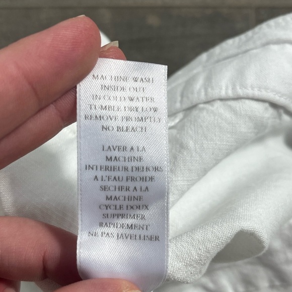 Frank and Eileen White Kinsale Cropped Pants w/ Raw Hem Cotton and Flax … - Picture 9 of 14